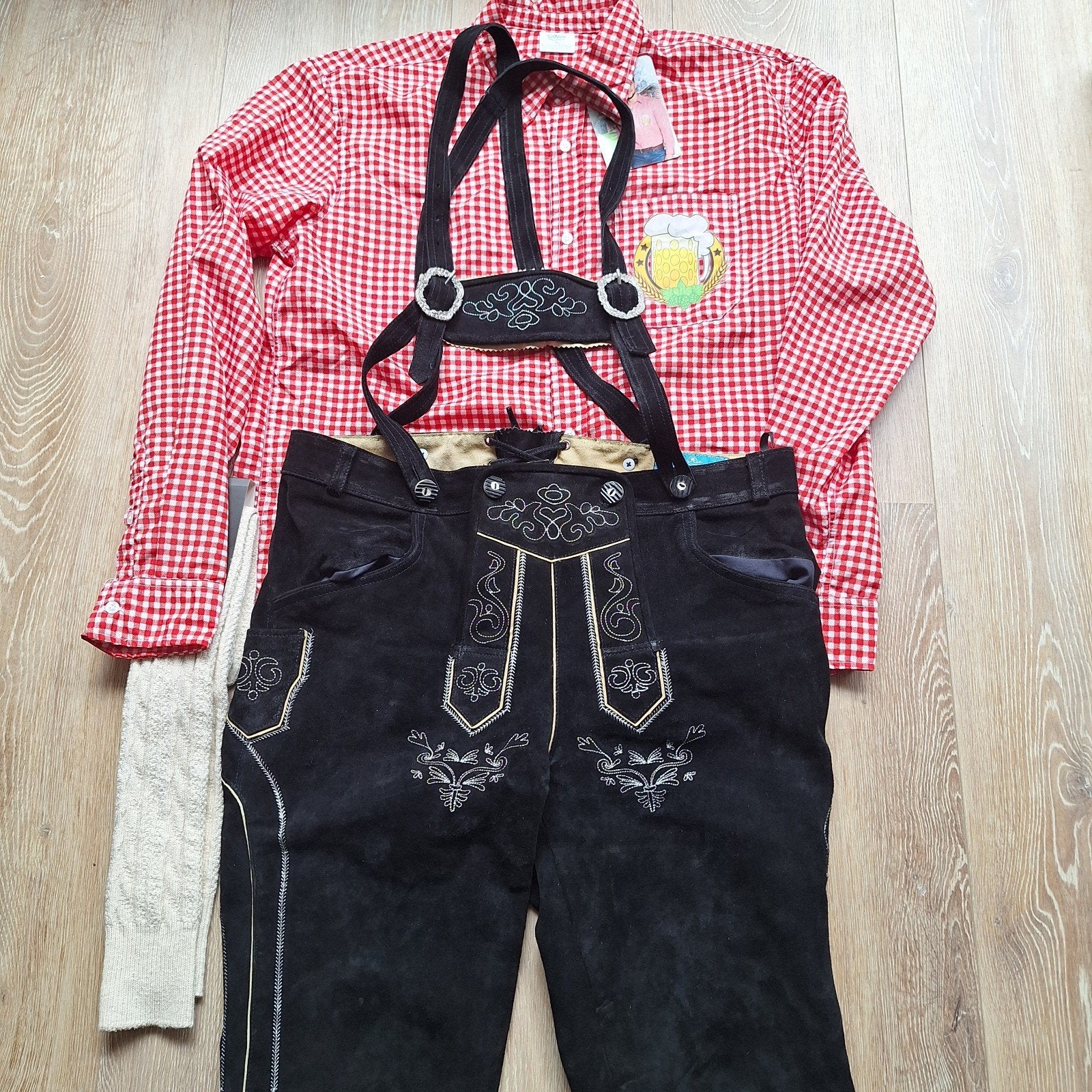 Lederhose 54 overhemd kousen Tiroler, Kleding | Heren, Ophalen of Verzenden, Gedragen, Maat 52/54 (L)