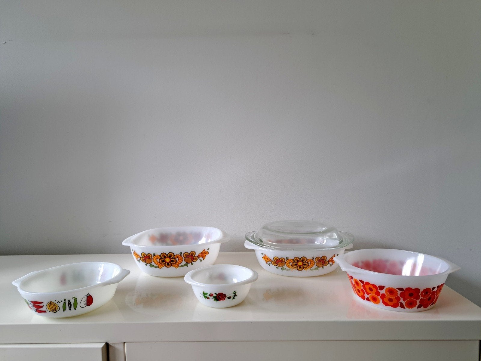 Retro glazen ovenschaaltjes. Merken: Pyrex, Schott&GenMainz, Verzamelen, Retro, Huis en Inrichting, Ophalen