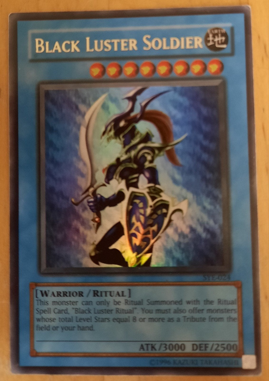 Yu-Gi-Oh! Black Luster Soldier SYE-024, Ophalen of Verzenden, Gebruikt, Losse kaart