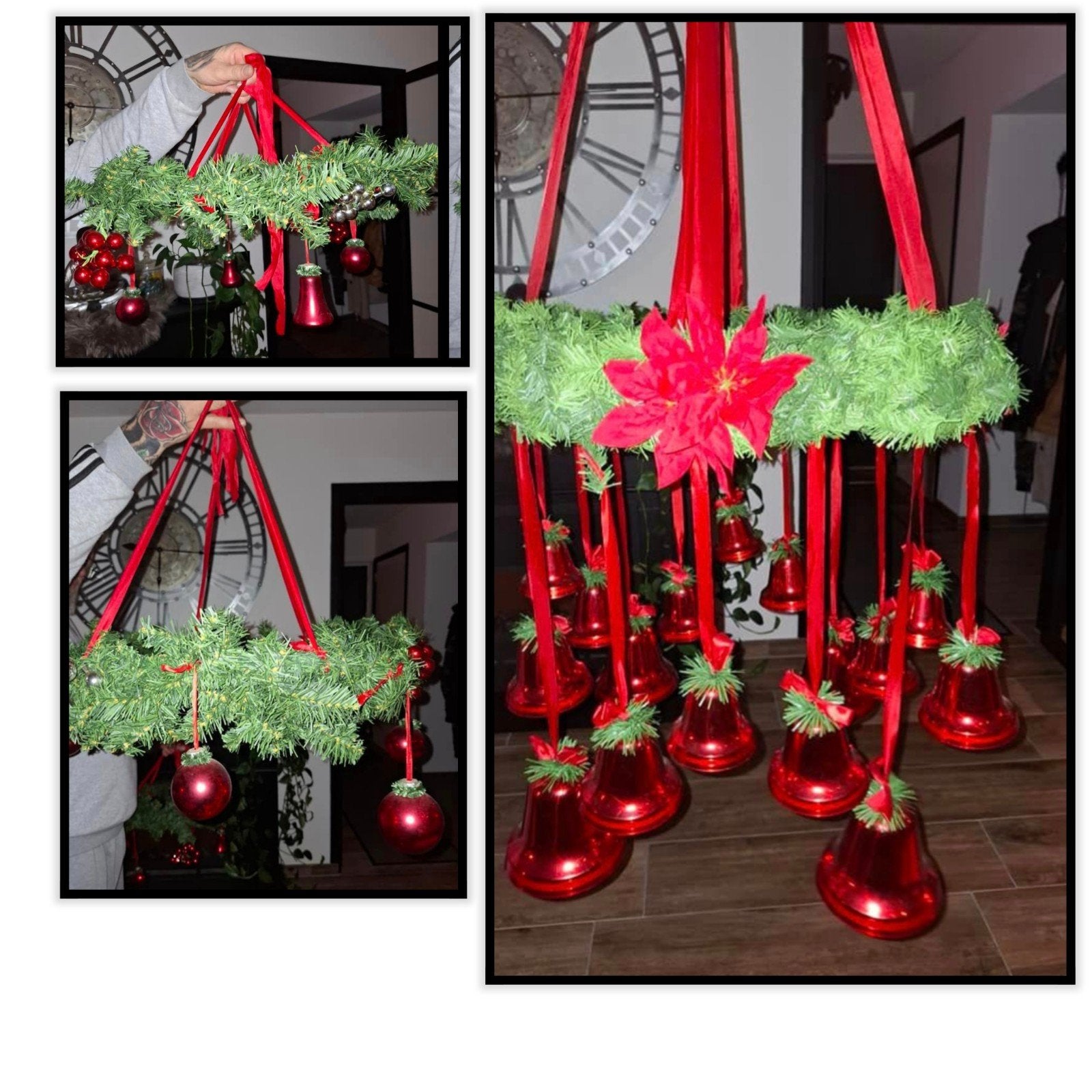 vintage-zeer oude kerstkransen met glazeren ballen-bellen, Diversen, Ophalen