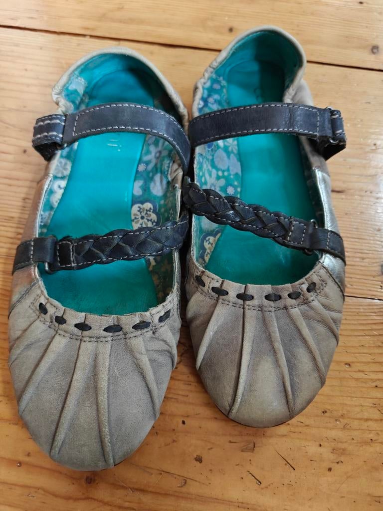 Ballerina's met bandjes - Maat 39, Onbekend, Grijs, Gedragen, Ballerina's