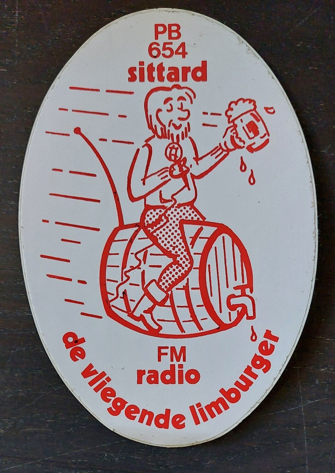 Sticker De Vliegende Limburger Sittard Zendamateur piraat, Ophalen of Verzenden, Gebruikt