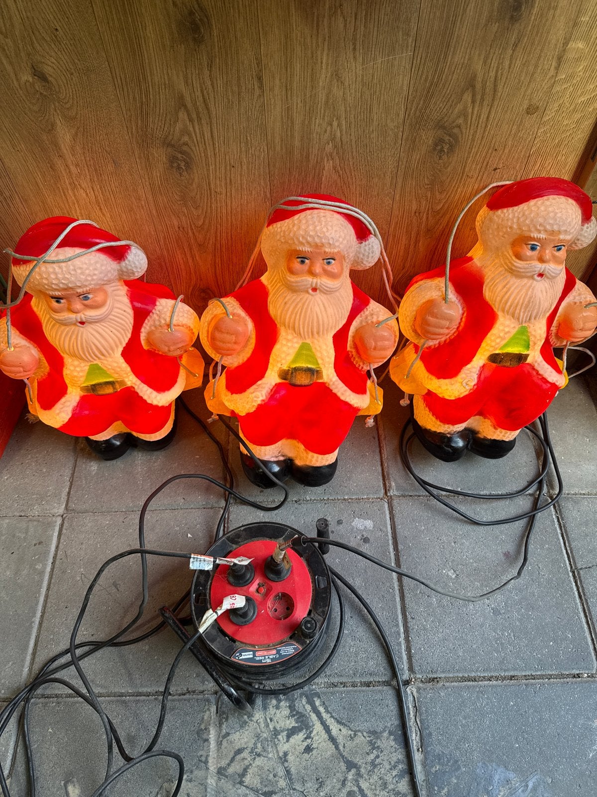 3 hangende kerstmannen (buiten verlichting), Diversen, Kerst, Ophalen