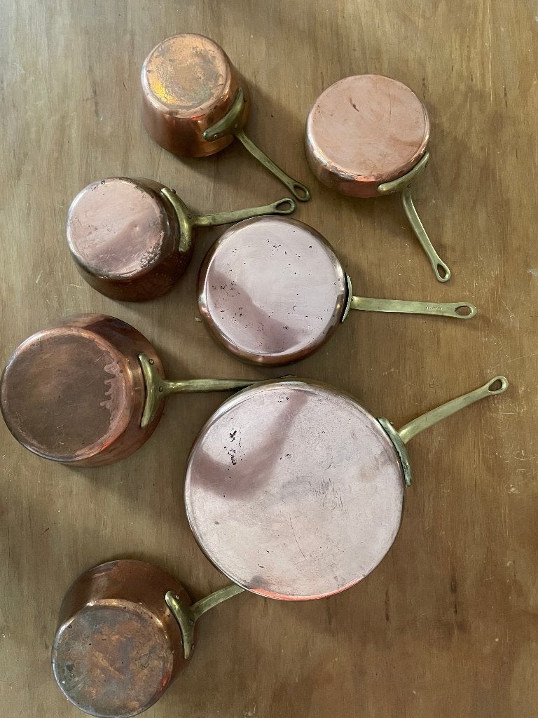 Koperen pannenset Reppel, Ophalen of Verzenden, Gebruikt, Koper, Pannenset