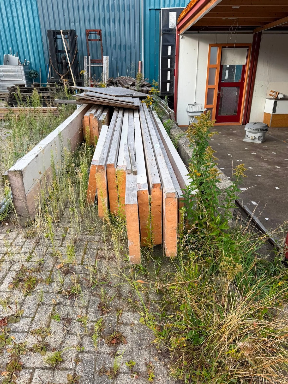 Gelamineerde balken, diverse lengtes, 55x9cm, circa 15 stuks, Ophalen, Gebruikt