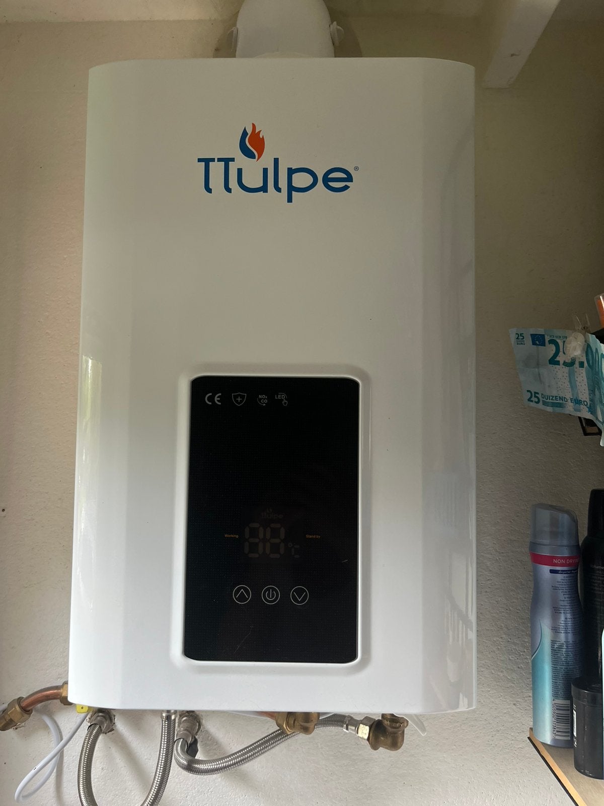 Geiser TTulpe C-Meister – aardgas geiser – 26 kW, Geiser, Ophalen of Verzenden, Minder dan 20 liter, Minder dan 3 jaar oud