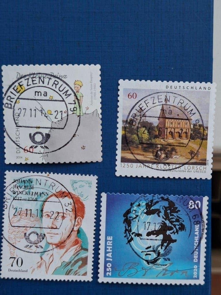 Postzegel Dui 2014 ev 4 losse zegels 01-08, Ophalen of Verzenden, 1990 tot heden, Gestempeld