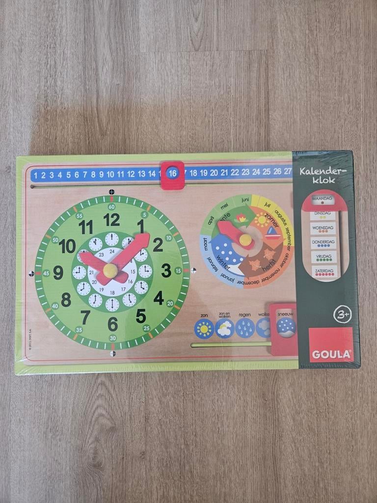 Goula Kinderklok met kalender, Ophalen of Verzenden
