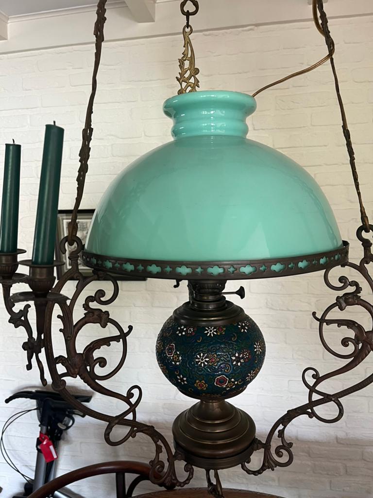 Antieke petroleum lamp, Antiek en Kunst, Antiek | Lampen, Ophalen