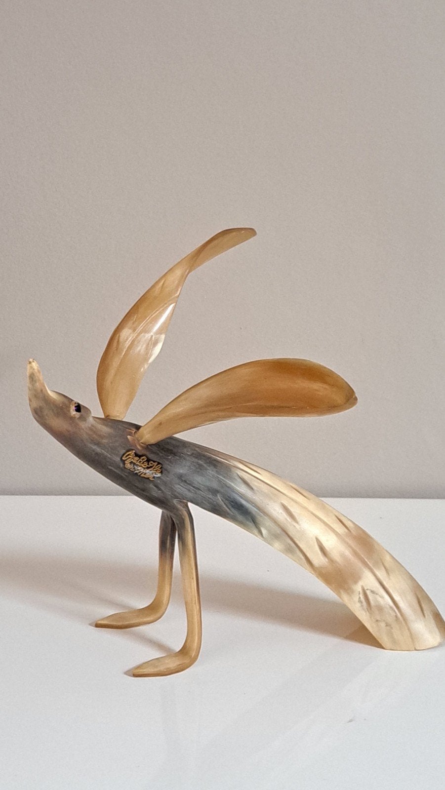 Retro vintage decoratie vogel hoorn, Ophalen of Verzenden, Huis en Inrichting