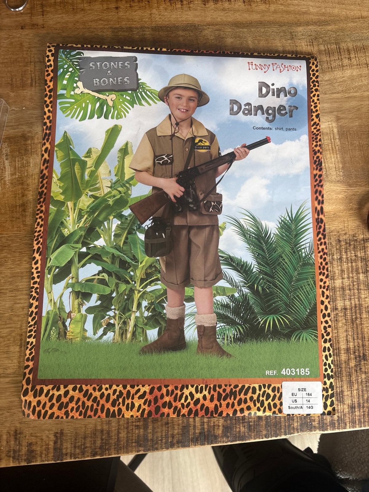 Dino Park Explorer Kostuum - Jongens Verkleedkleding maat164, Kinderen en Baby's, Ophalen of Verzenden, Zo goed als nieuw, 158 t/m 164