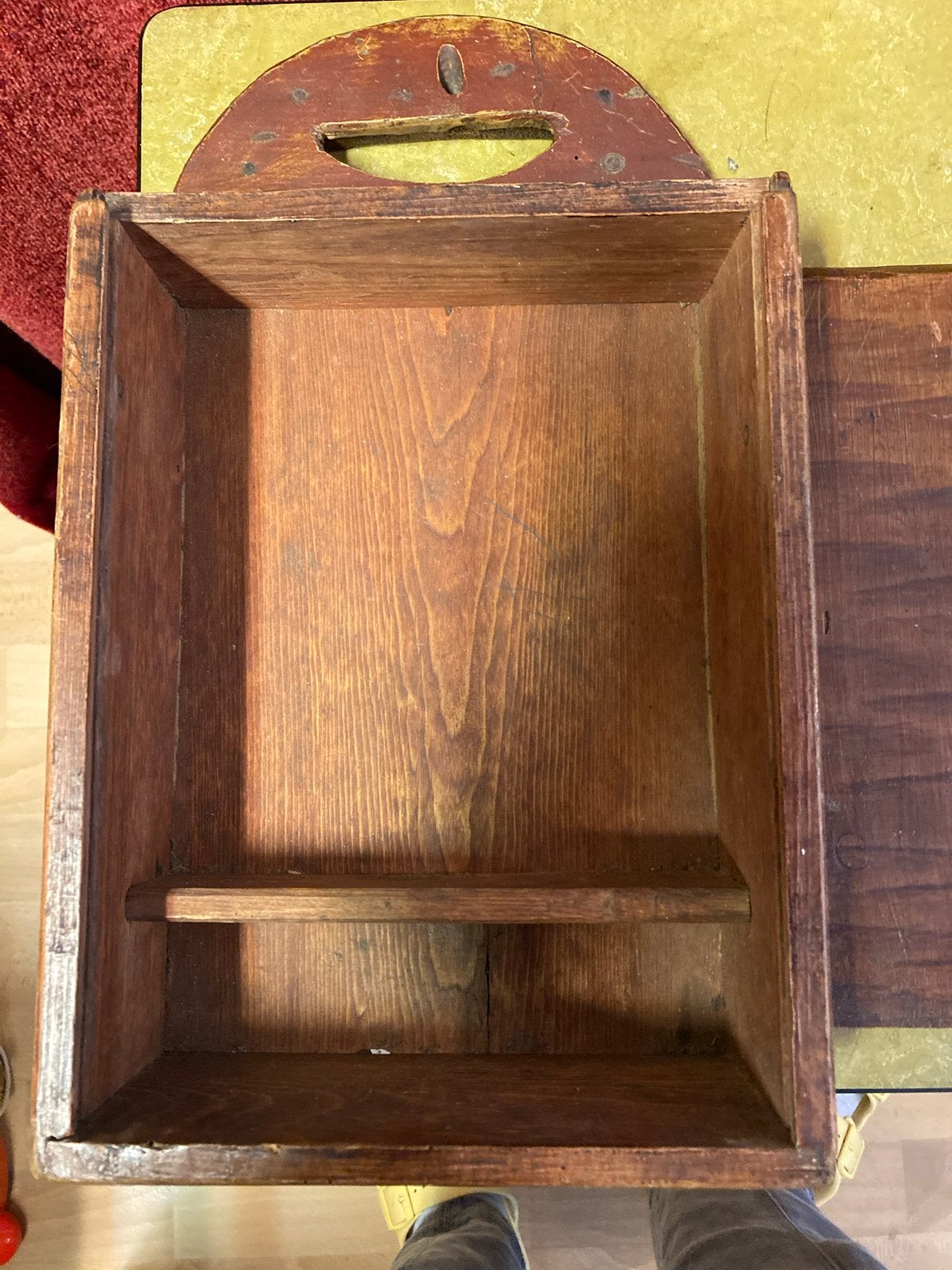 Antieke houten schooltas, Antiek en Kunst, Ophalen