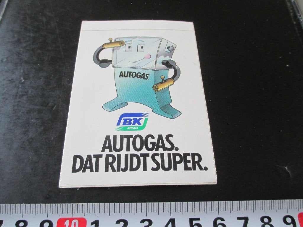 sticker BK AUTOGAS dat rijdt super - strip pomp, Verzamelen, Ophalen, Zo goed als nieuw