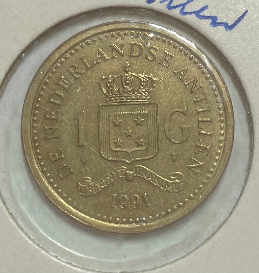 1 gulden Nederlandse Antillen 1991, Ophalen of Verzenden, Koningin Beatrix