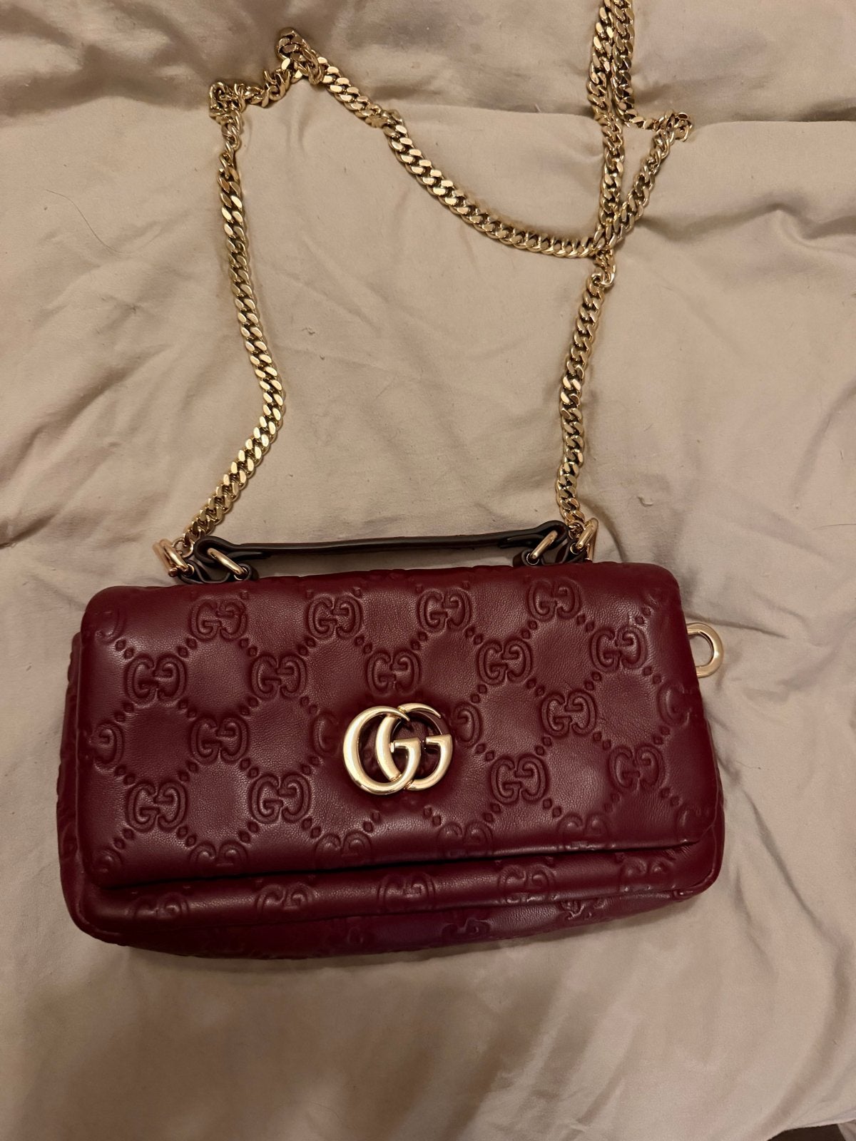 Gucci tas, Sieraden, Tassen en Uiterlijk, Ophalen, Zo goed als nieuw, Rood, Schoudertasje