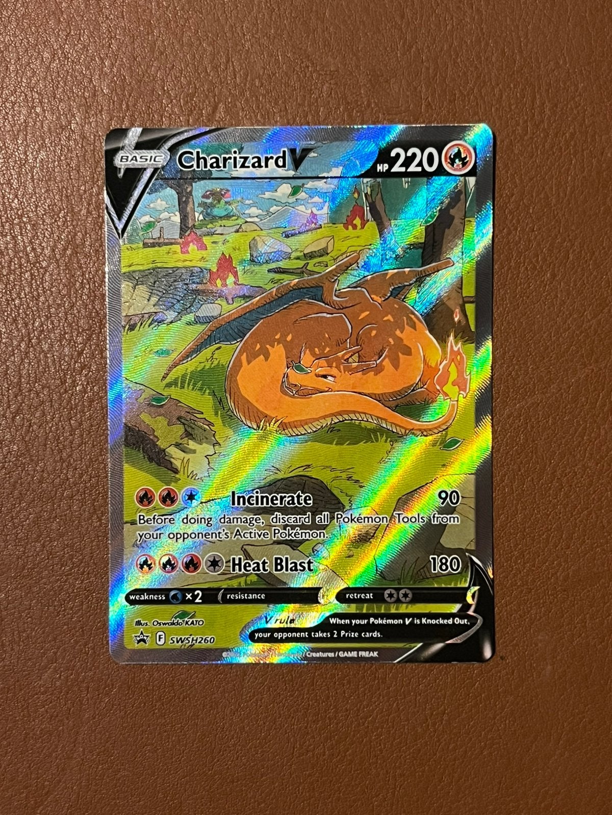 Charizard V SWSH260 Pokemon Promo, Hobby en Vrije tijd, Ophalen of Verzenden, Nieuw, Losse kaart, Foil