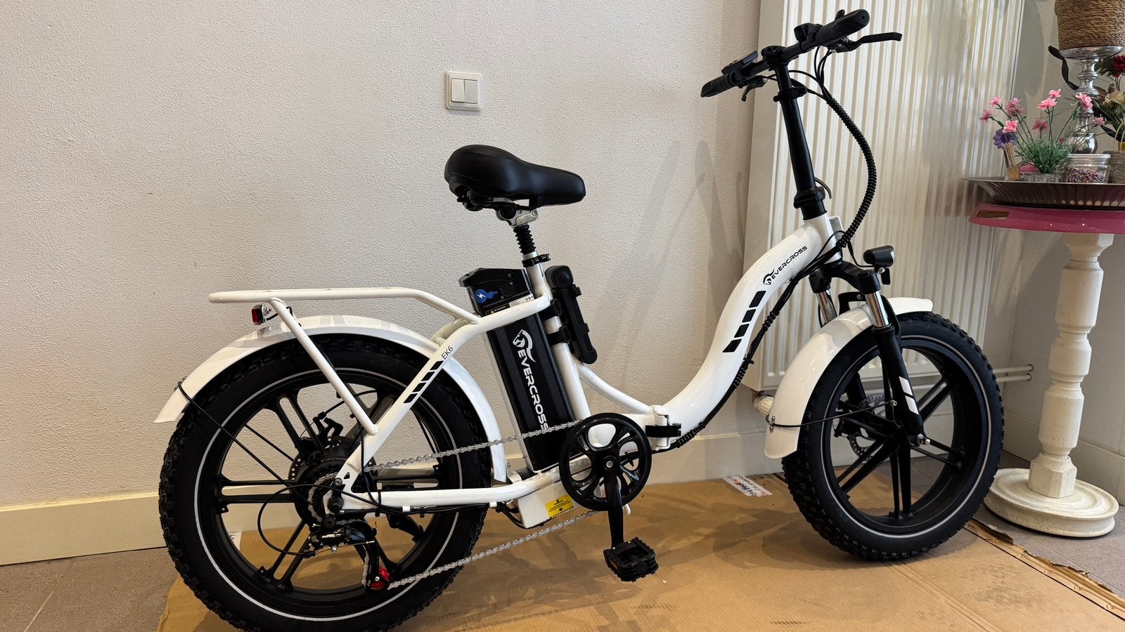 Evercross ek6 e-bike wit, 20 inch of meer, Versnellingen, Nieuw, Totaal opvouwbaar