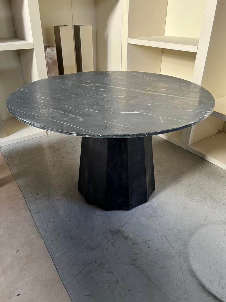 Eettafel marmer rond 130cm zwart, Info@savoireinteriors.com, 100 tot 150 cm, Rond, Van haestrechtstraat 15d