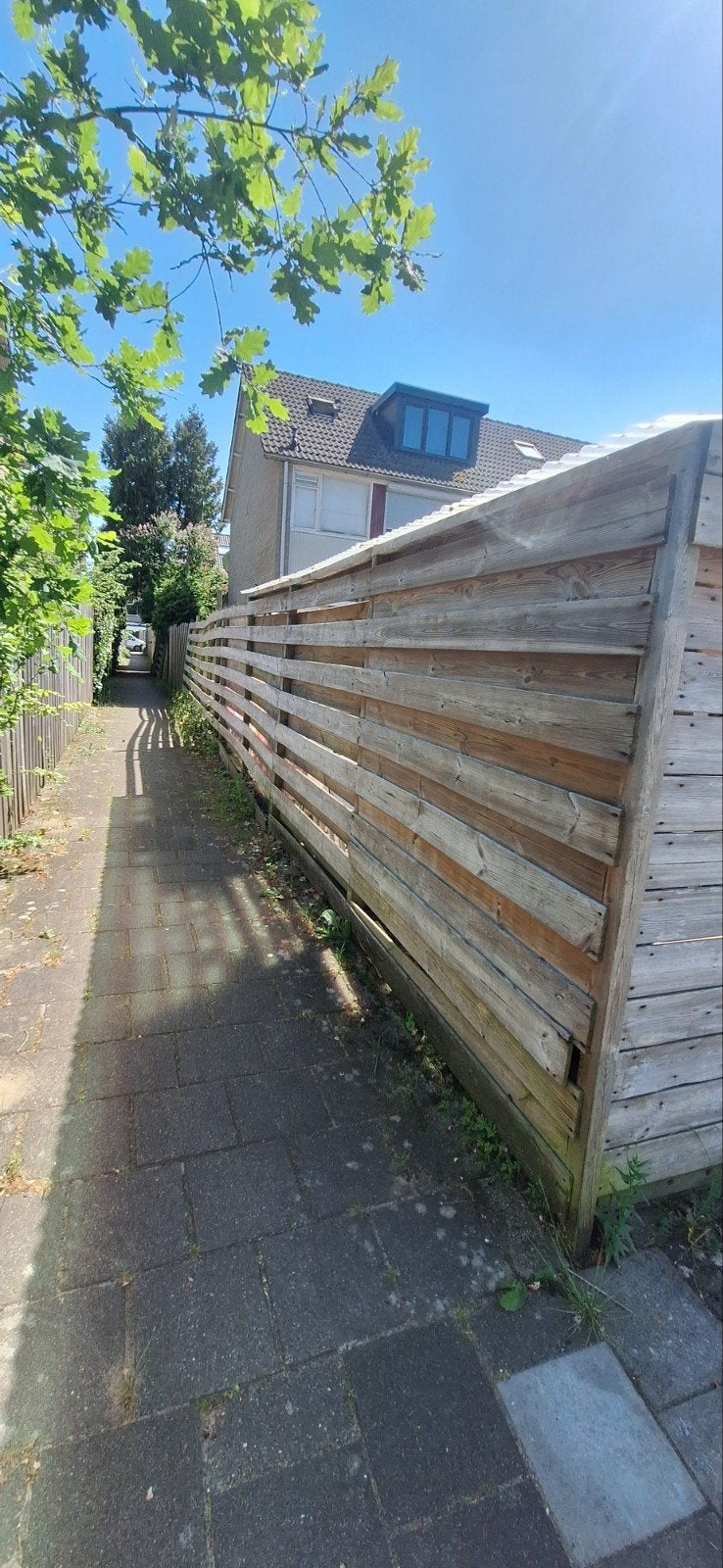 Houten schuttingdelen - Gebruikt, Tuin en Terras, Schuttingen, Ophalen, Minder dan 3 meter, Hout, 1 tot 2 meter