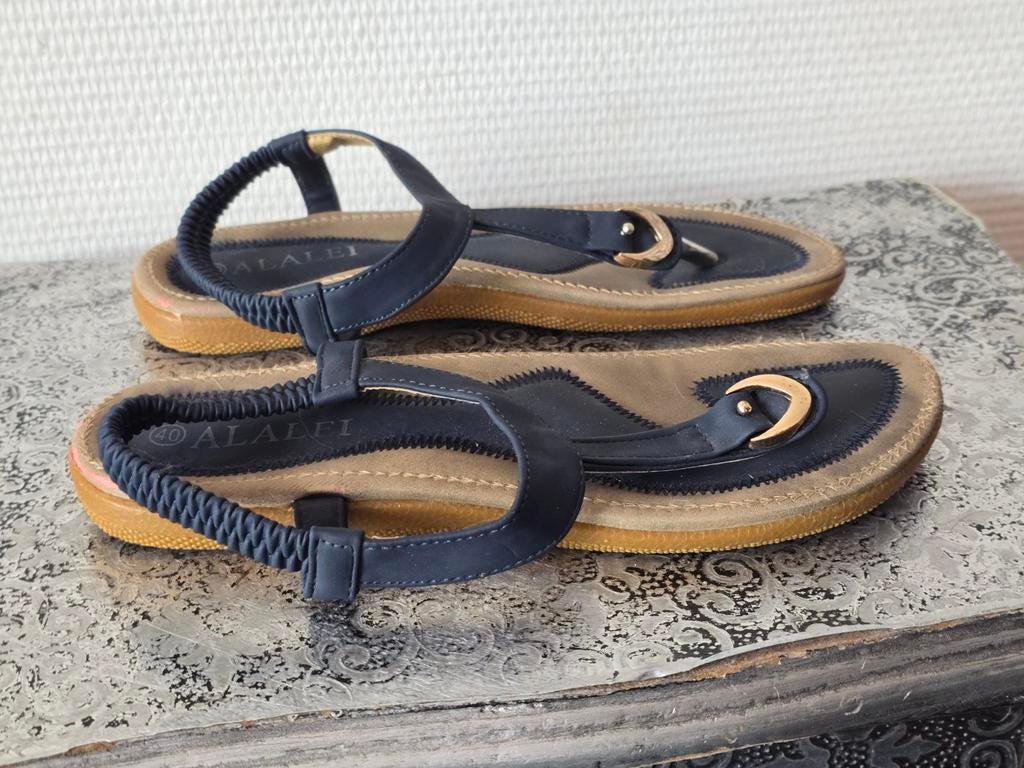 Alalei dames Donkerblauwe sandalen maat 40, Alalei, Blauw, Zo goed als nieuw, Sandalen of Muiltjes