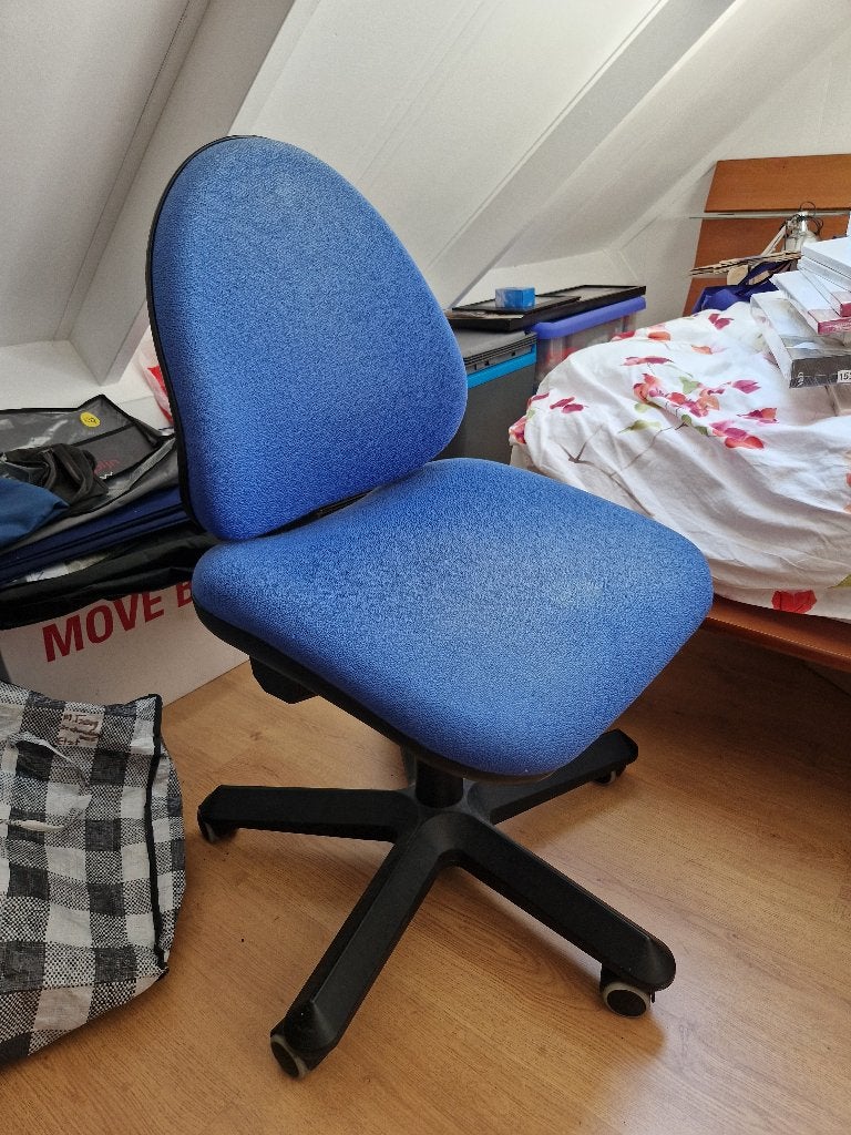 Bureaustoel, Ophalen, Gebruikt, Blauw, Bureaustoel