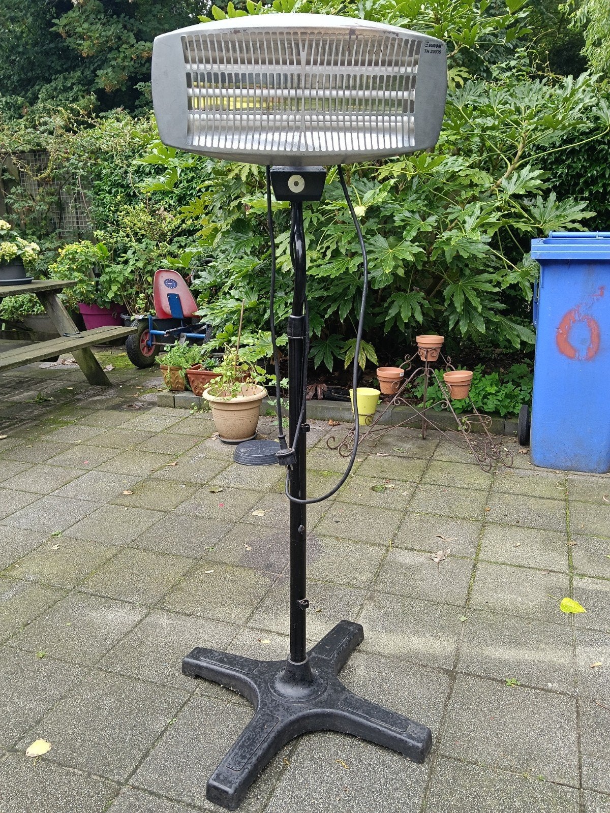 Eurom TH 2003S Terrasverwarmer op standaard, Gebruikt, Vloer, Waterbestendig, Ophalen