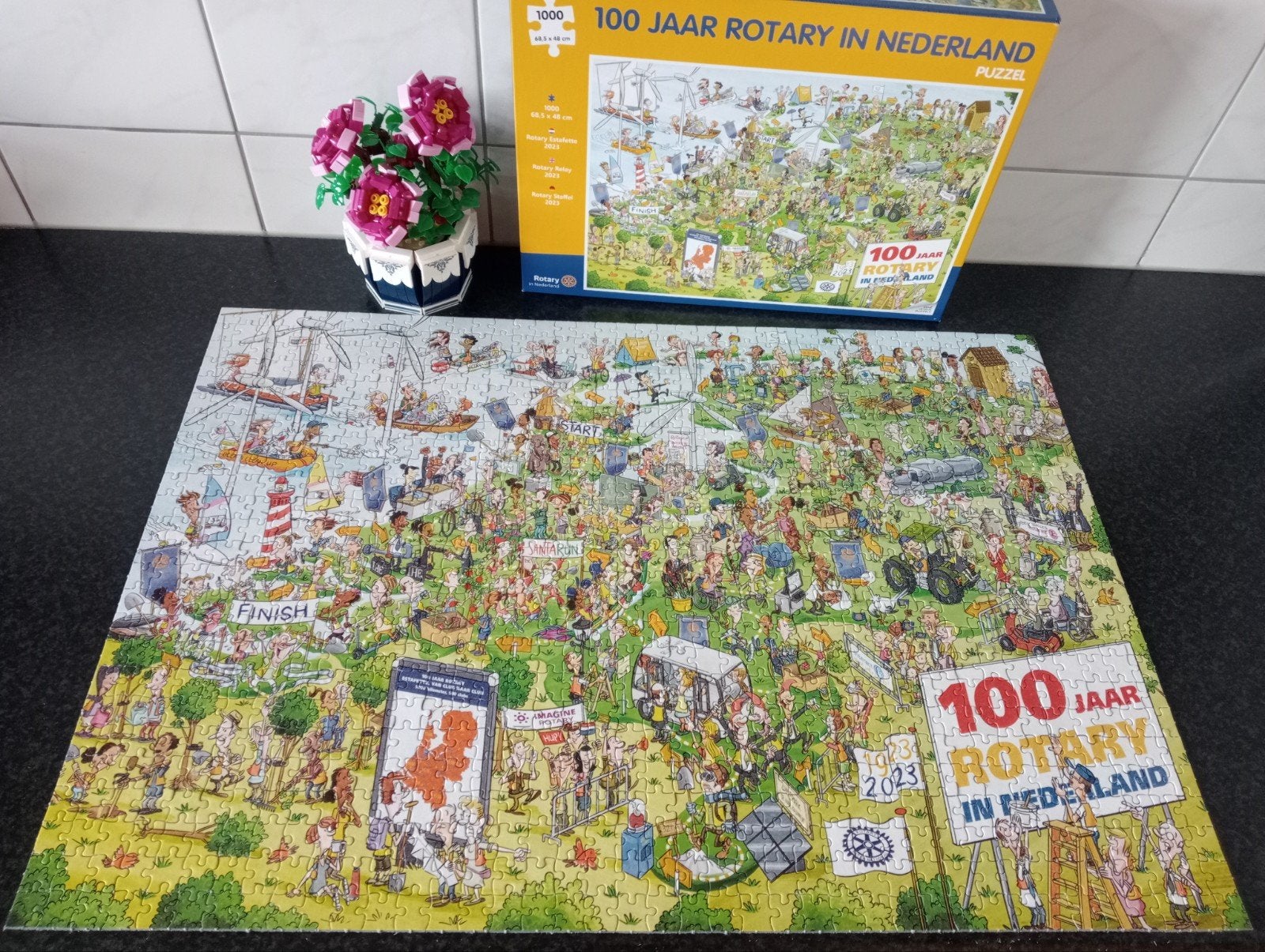 100 Jaar Rotary In Nederland Leg Puzzel., Ophalen of Verzenden, 500 t/m 1500 stukjes, Gebruikt, Legpuzzel