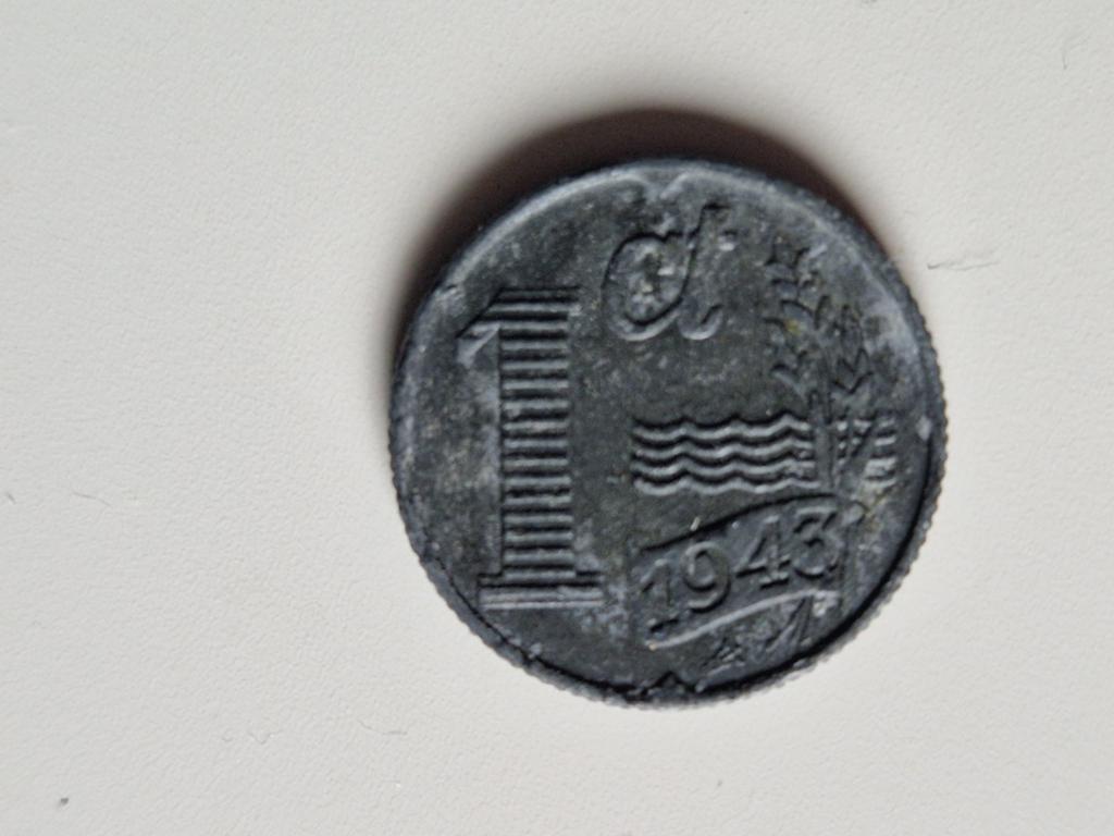 1 cent 1943 zink, Postzegels en Munten, Munten | Nederland, Ophalen of Verzenden, Koningin Wilhelmina, 1 cent, Losse munt