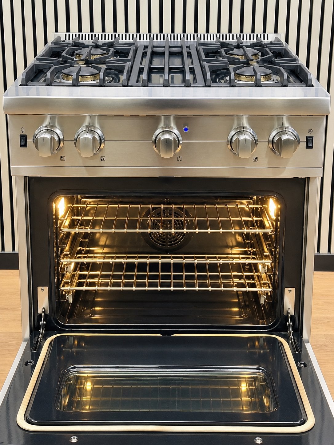 Luxe VIKING Gas Fornuis met Gasoven RVS 76 cm, Fornello Esperta, Ophalen of Verzenden, Zo goed als nieuw, Energieklasse A of zuiniger