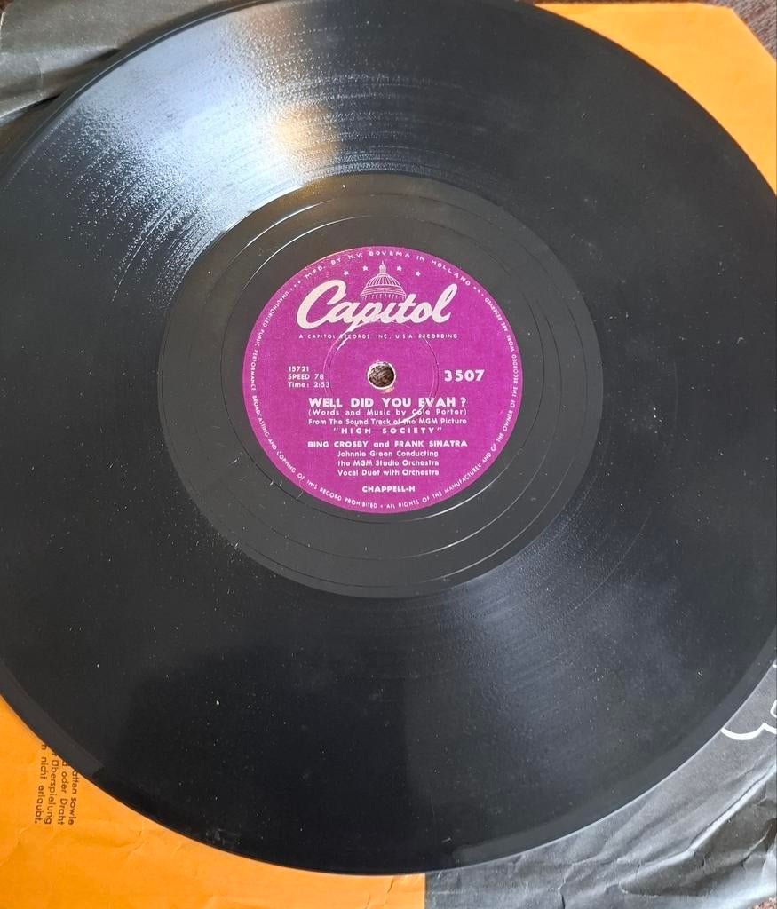 Bing crosby and frank sinatra 10" 78 toeren, Cd's en Dvd's, Ophalen of Verzenden, Zo goed als nieuw, 10 inch