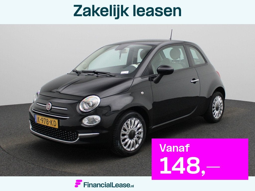 Fiat 500 1.0 Hybrid Lounge | Airconditioning | Half-Leder |, Voorwielaandrijving, 12 maanden, Stof, Euro 6
