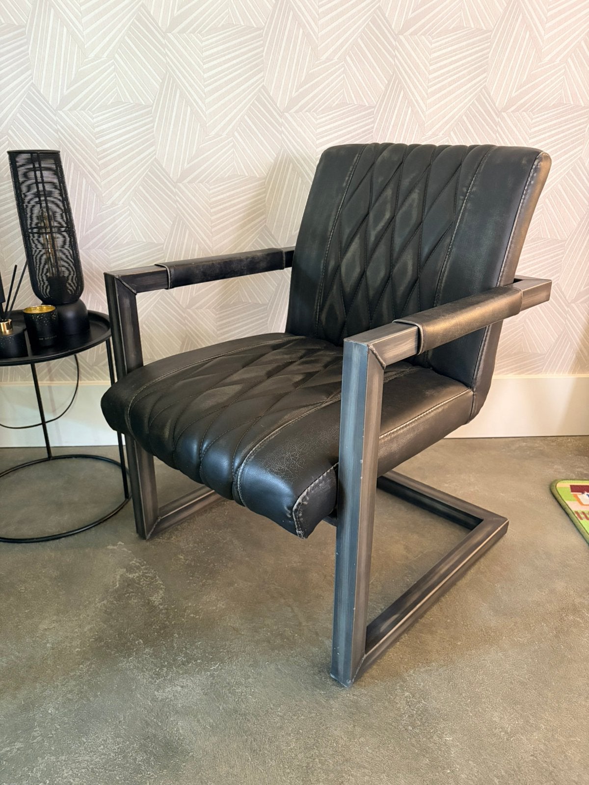 Industriële fauteuil, Ophalen, Overige materialen, Minder dan 75 cm, Zo goed als nieuw
