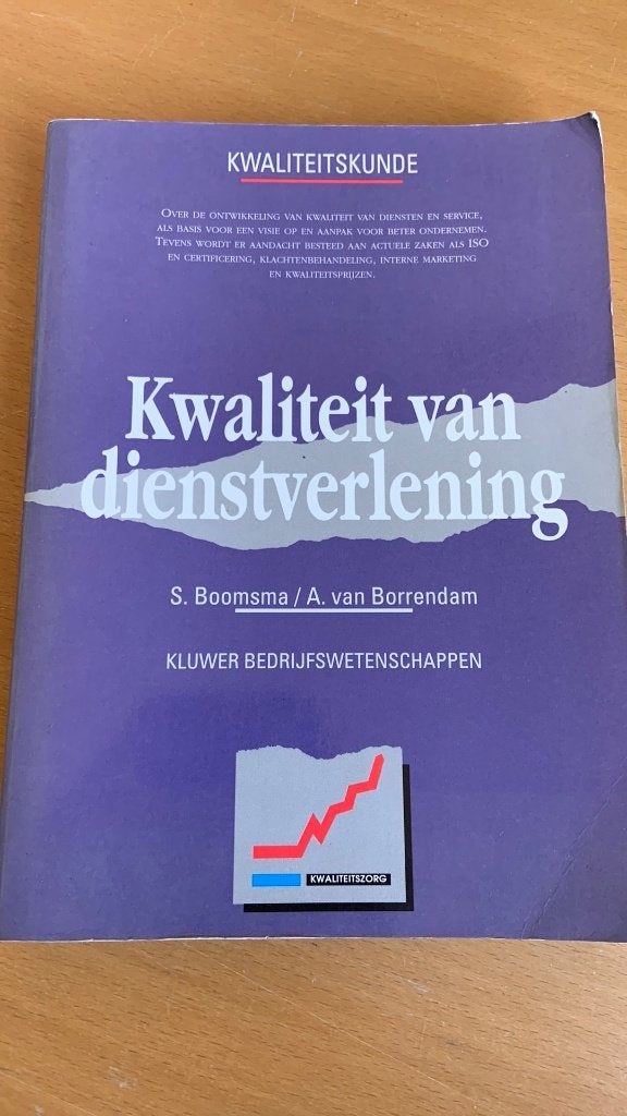 S. Boomsma - A. Van Borrendam- Kwaliteit van dienstverlening, Ophalen of Verzenden, Beta, Zo goed als nieuw, HBO