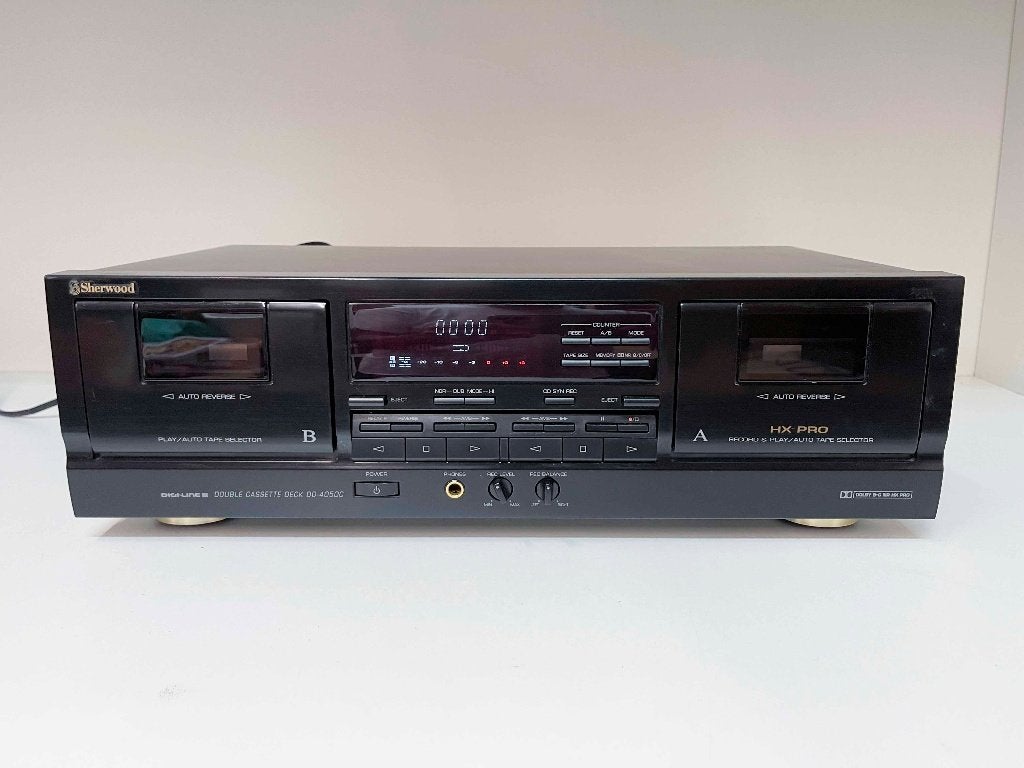 Sherwood DD-4050C stereo dubbel cassettedeck - werk goed, Audio, Tv en Foto, Overige merken, Dubbel, N, N