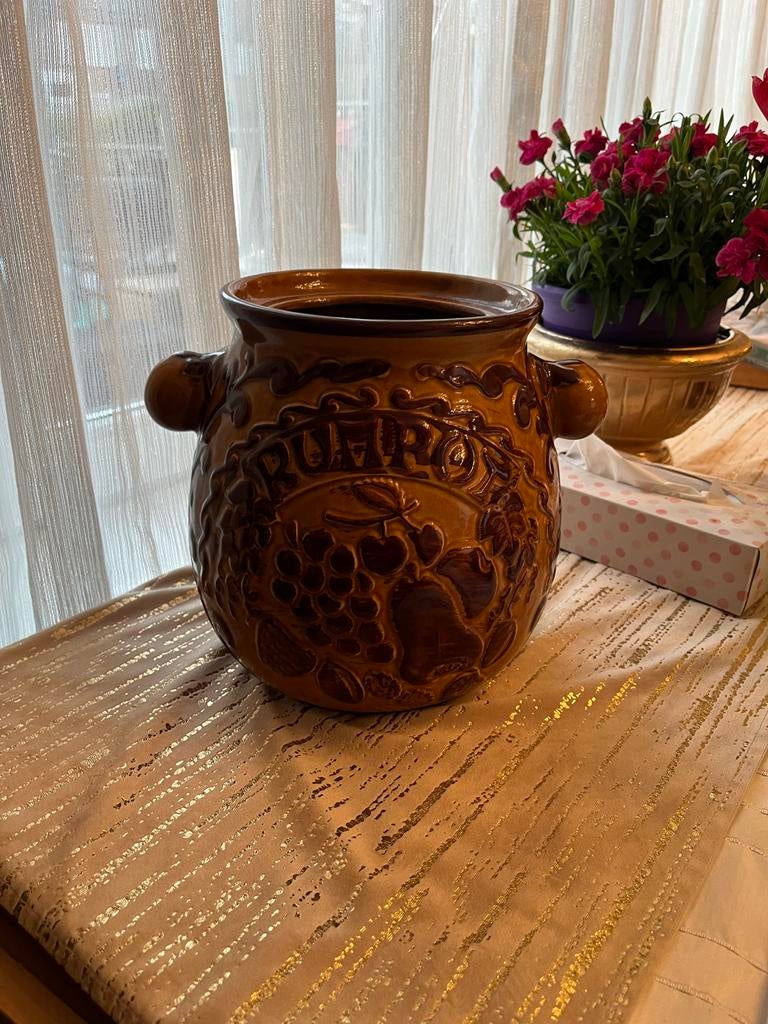 Vintage Rumtopf Pot - W. Germany 164 55,hoog24cm,breed22cm, Antiek en Kunst, Antiek | Keramiek en Aardewerk, Ophalen of Verzenden