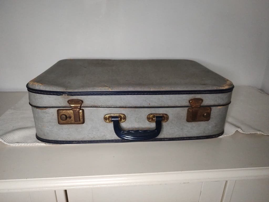 K406 VINTAGE jaren 50 koffer van geperst karton, Overige materialen, Gebruikt, 50 tot 60 cm, Onbekend
