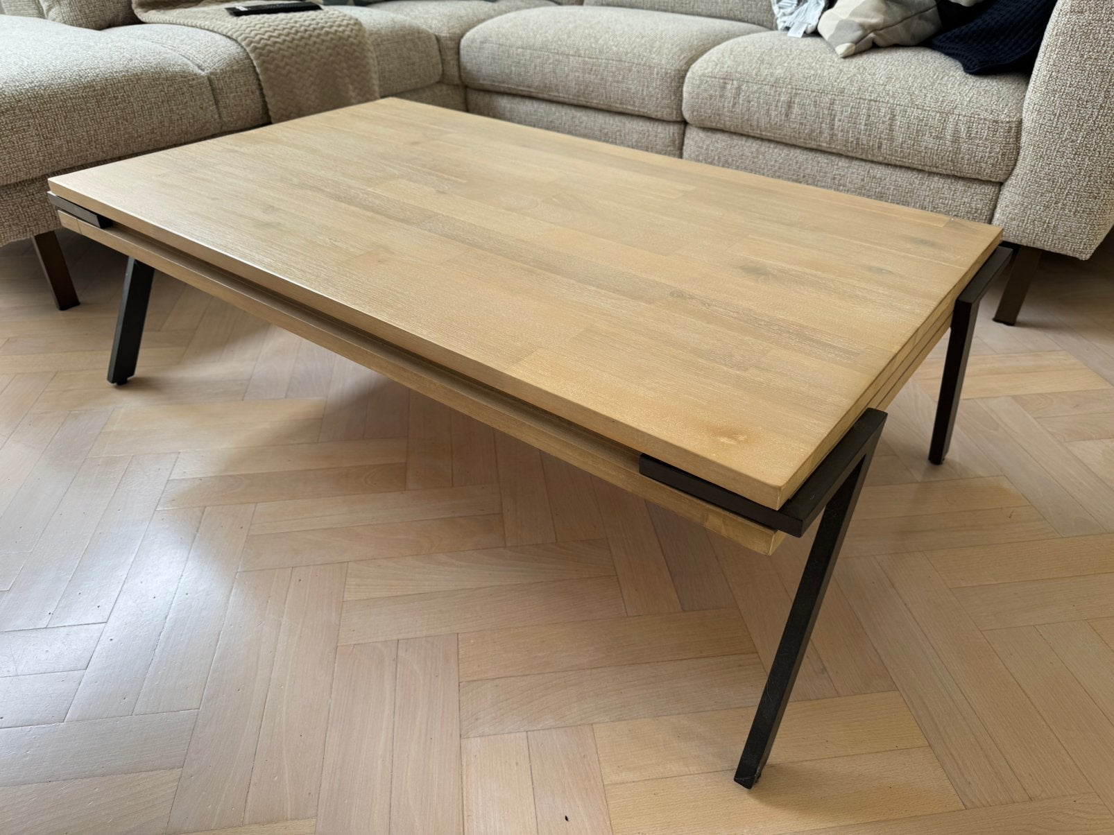 Salontafel acaciahout (Kave Thinh/Laforma Disset), 100 tot 150 cm, 50 tot 100 cm, Rechthoekig, Ophalen