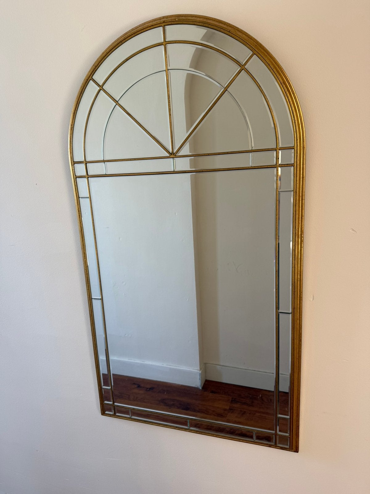 Gouden Grote Vintage Antieke spiegel, Ophalen, Rechthoekig, 50 tot 100 cm, 100 tot 150 cm