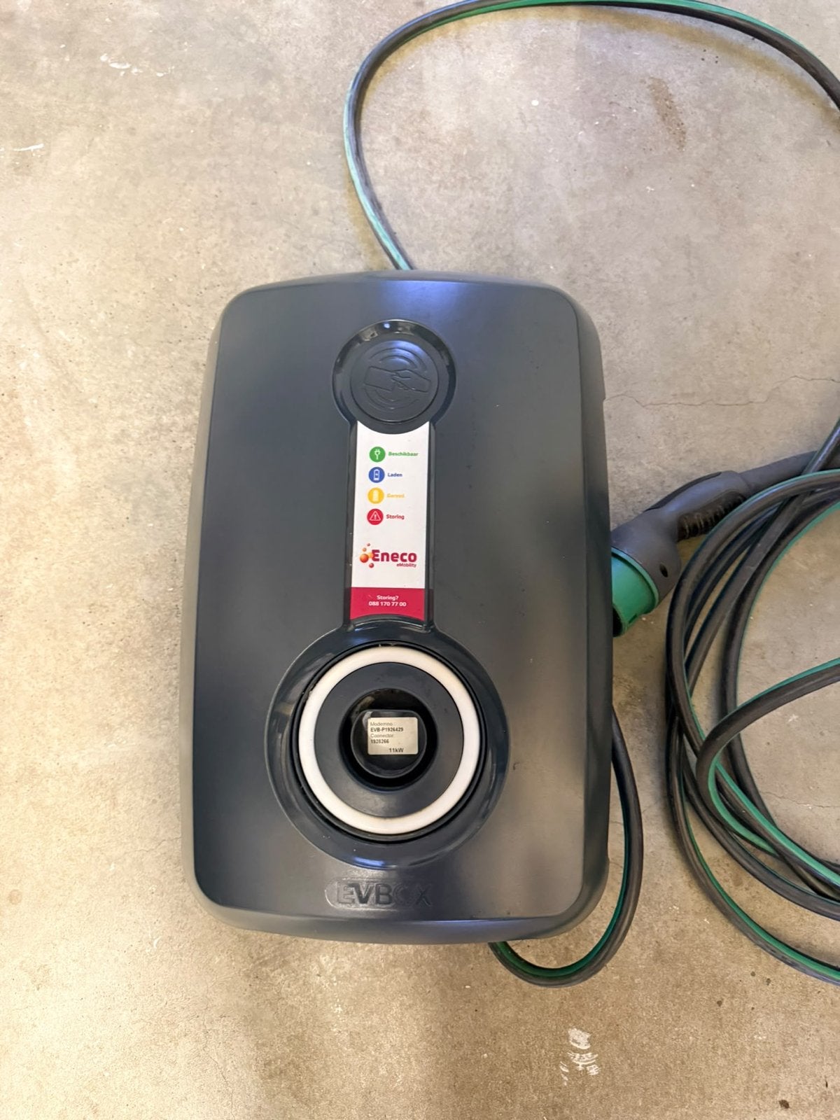 EVBox Laadpaal met vaste kabel - Eneco, Auto diversen, Ophalen of Verzenden, Gebruikt, Laadpaal