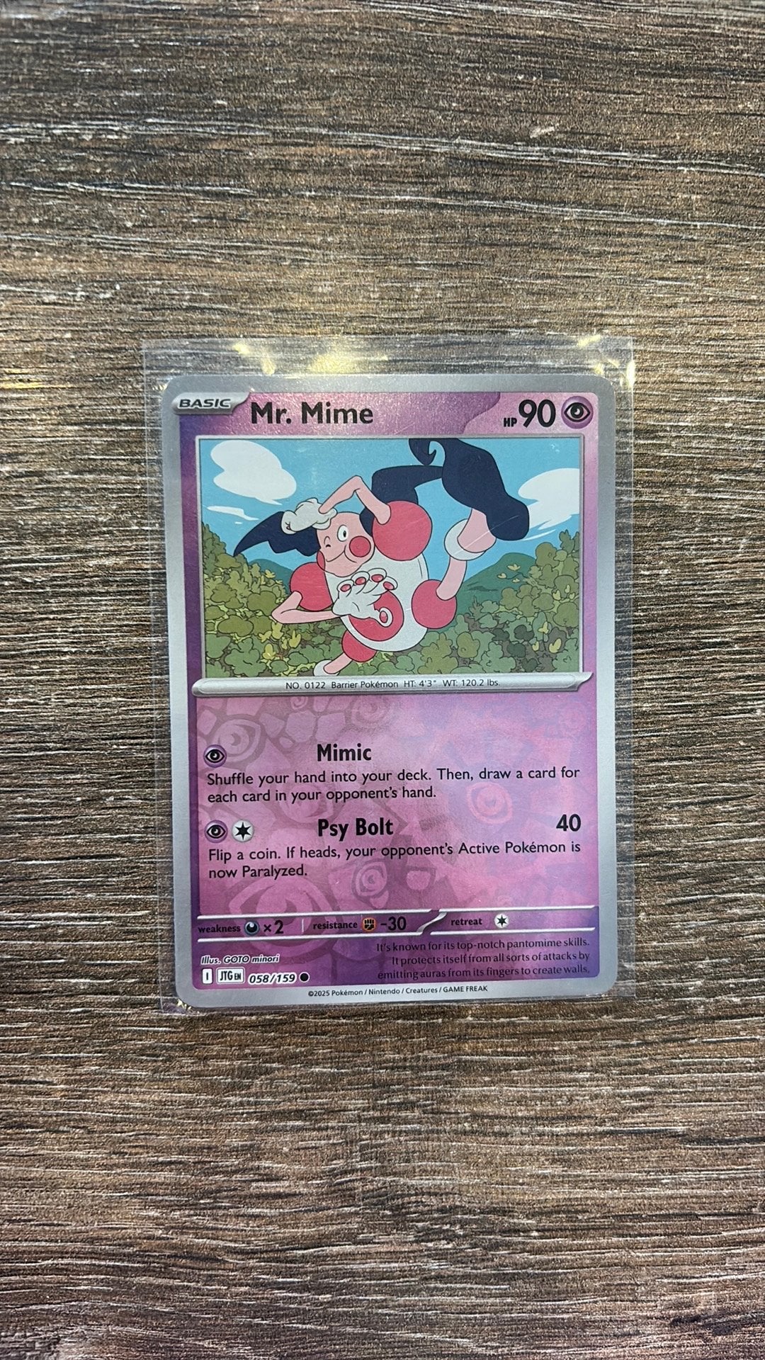 JTG Mr. Mime 058/159 Reverse holo, Ophalen of Verzenden, Zo goed als nieuw