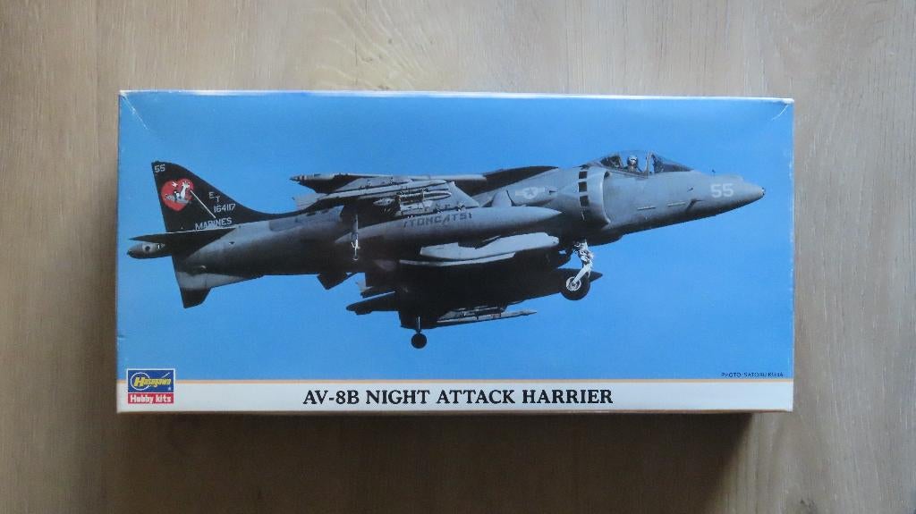 AV-8B Night Attack Harrier Hasegawa 1/72, Nieuw, Ophalen of Verzenden, Vliegtuig, Hasegawa