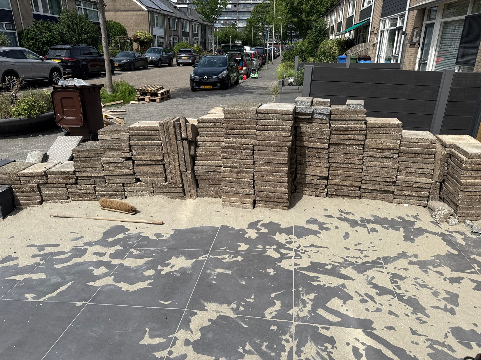 Gratis grindtegels 30x30 voor terras of pad, Ophalen of Verzenden, Gebruikt, Grind, Terrastegels