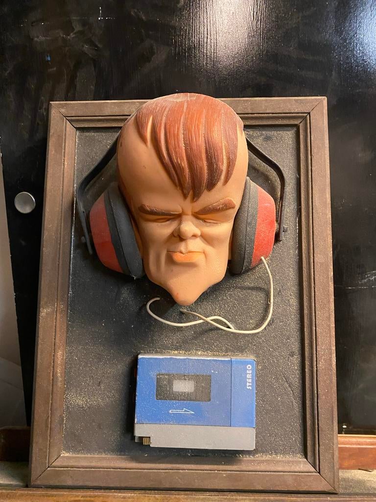 Man met stereo walkman schilderij, Ophalen of Verzenden