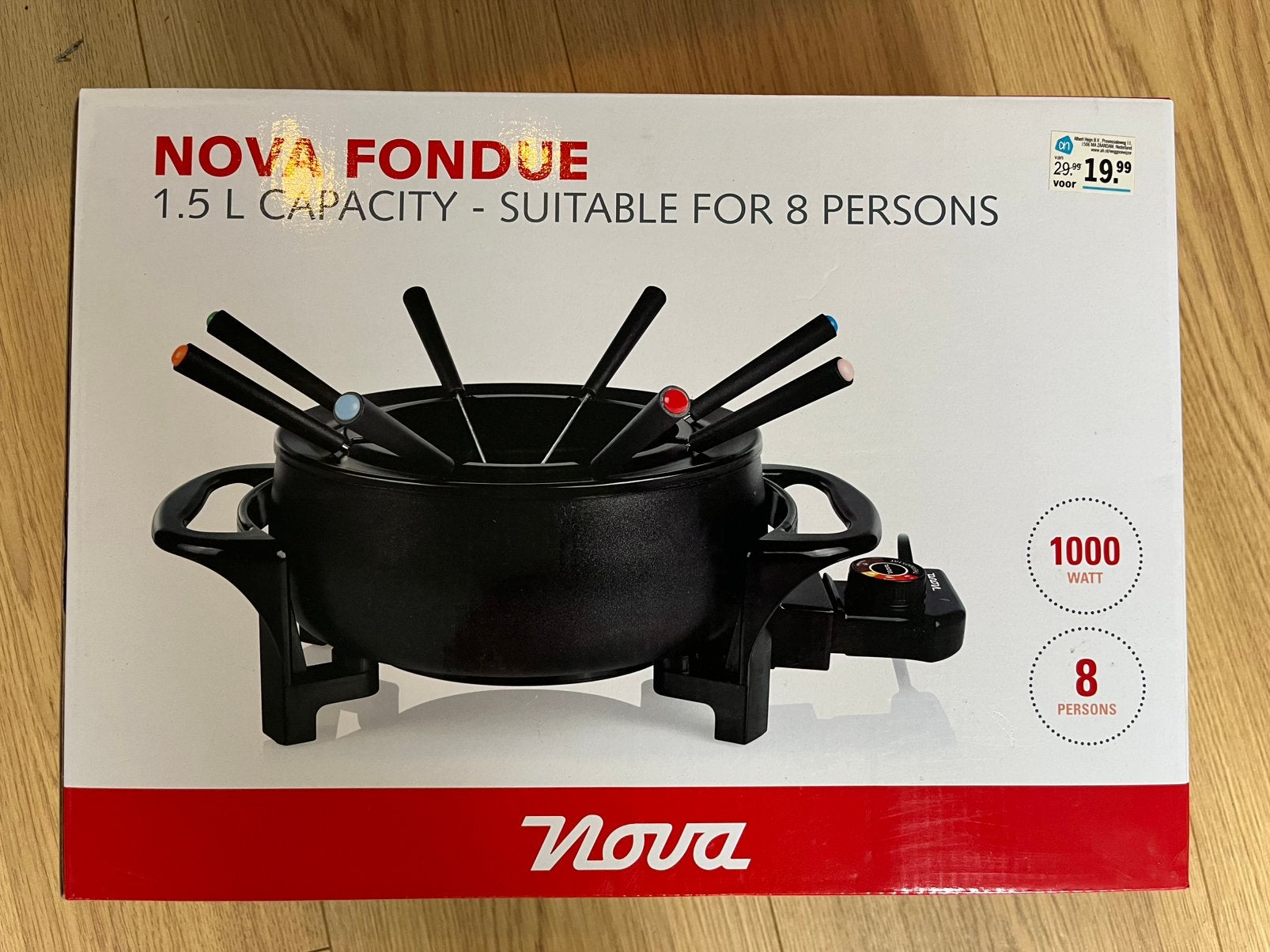 Fondueset nieuw Nova, Witgoed en Apparatuur, Ophalen, Zo goed als nieuw, Brander, Fondueset