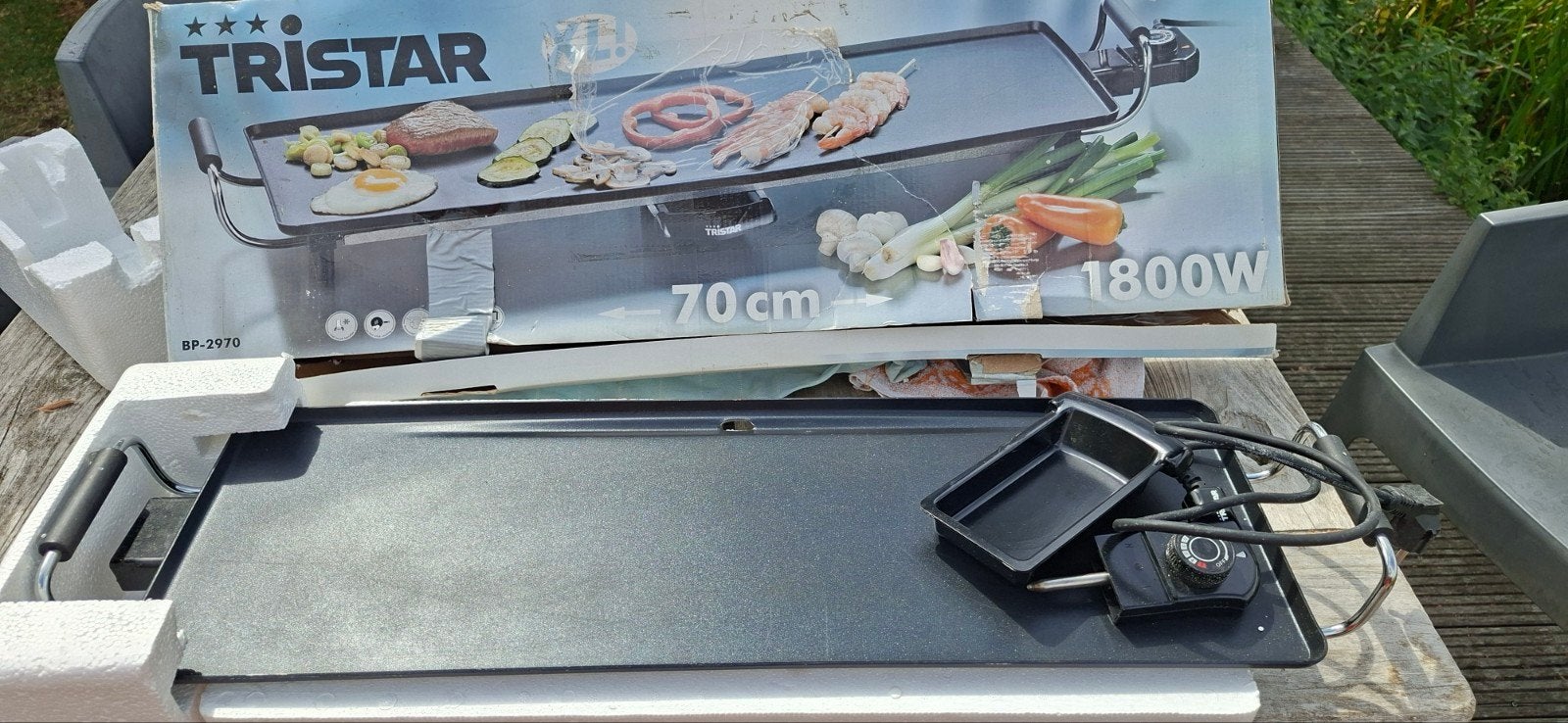 Tristar Bakplaat XL - 70cm, 1800W Tafelgrill, Ophalen, Gebruikt, Tafelgrill