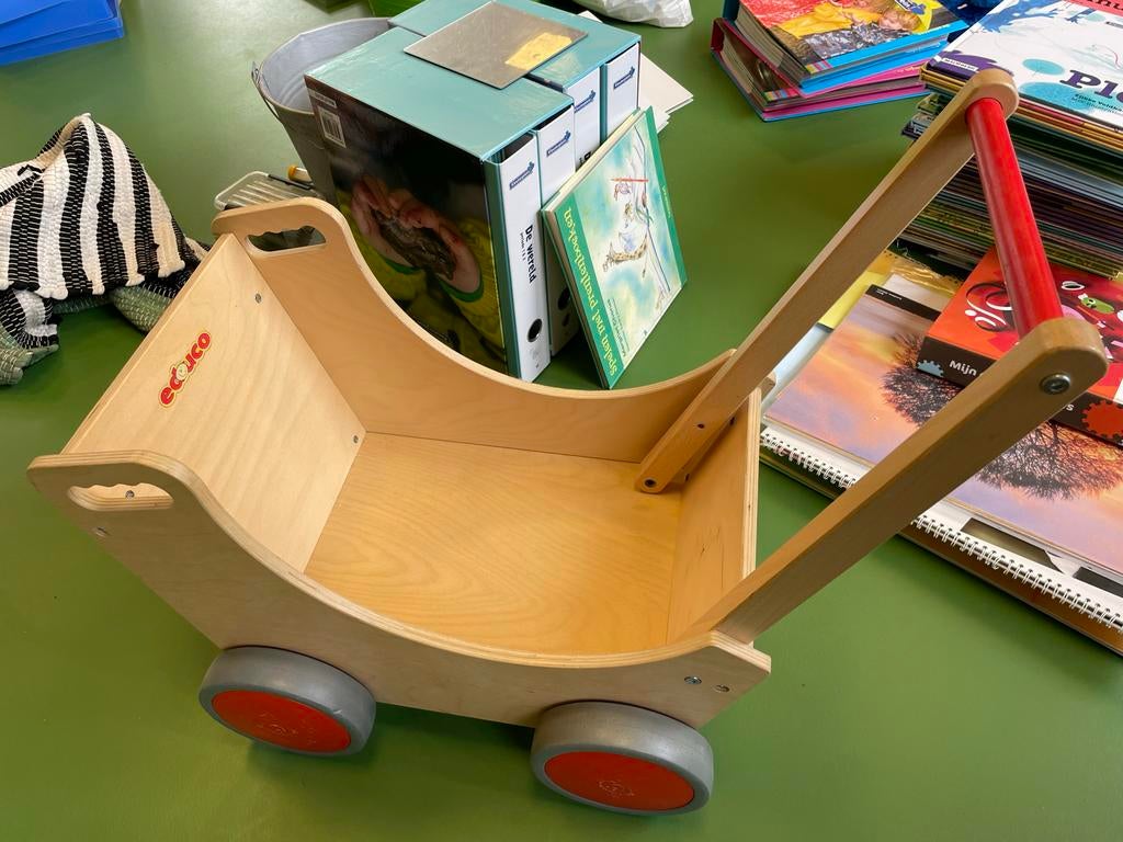 Houten loopwagen / bolderkar van Educo, Kinderen en Baby's, Speelgoed | Houten speelgoed, Ophalen, Zo goed als nieuw, Duw- of Trekspeelgoed