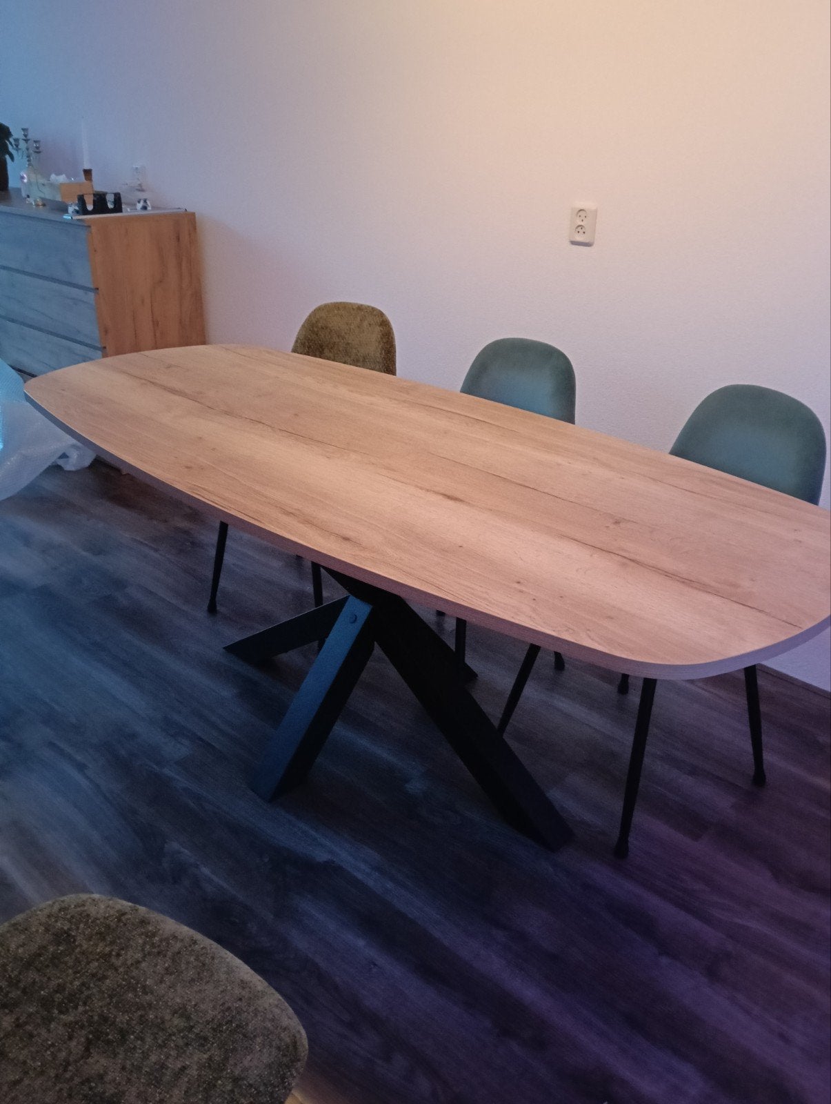 Eettafel Deensovaal, Ophalen, Eikenhout, 50 tot 100 cm, Vijf personen of meer