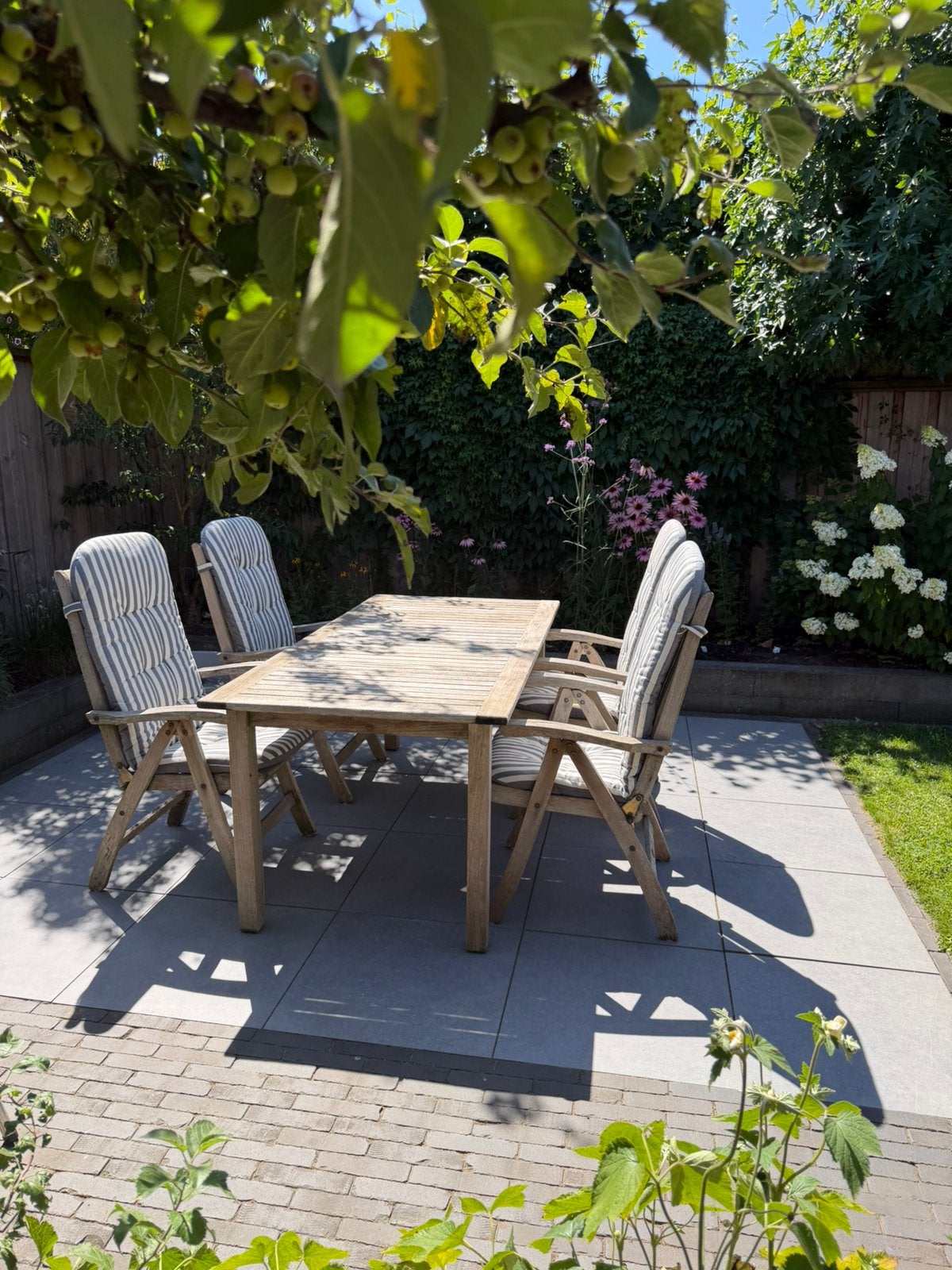 Teak houten tuinset, Ophalen, Gebruikt, Hout