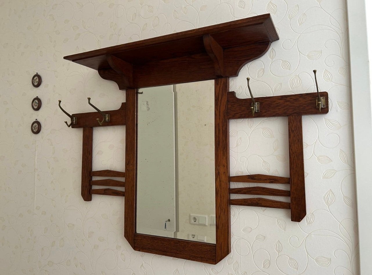 Houten kaptok met spiegel, Ophalen, Rechthoekig