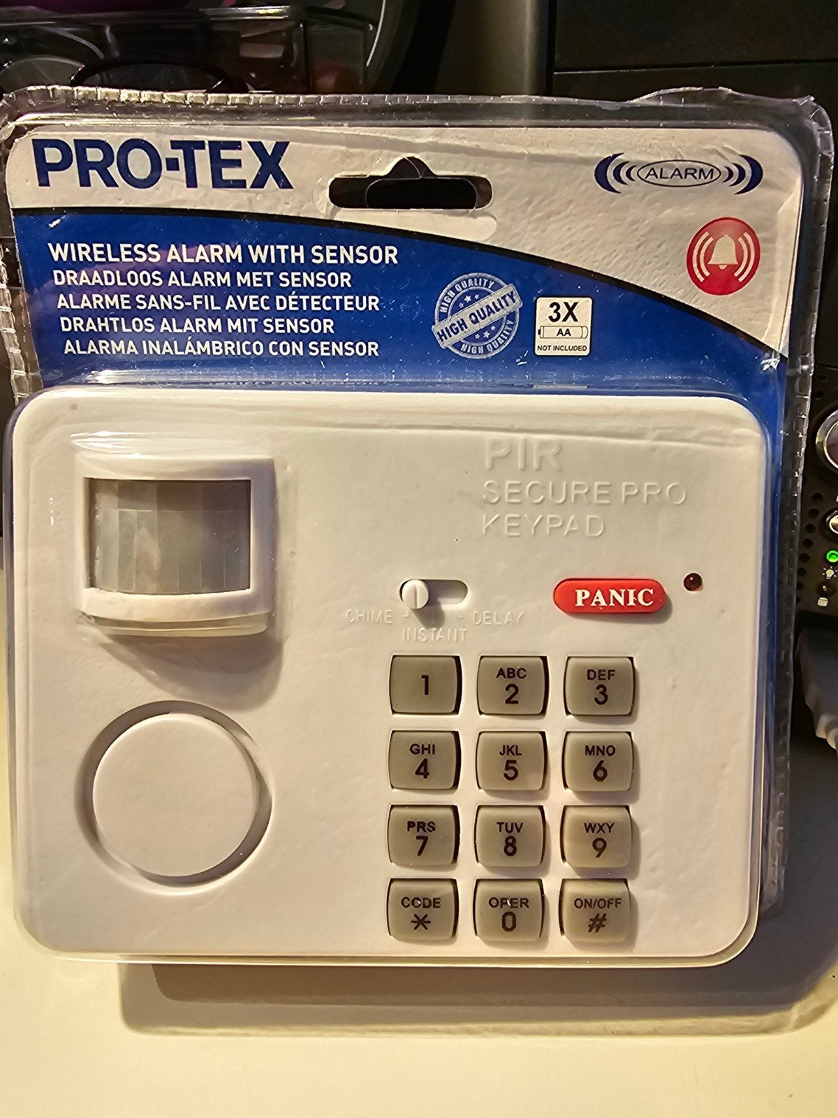 PRO-TEX Draadloos Alarm met Bewegingsmelder en Code, Doe-het-zelf en Verbouw, Alarmsystemen, Ophalen of Verzenden